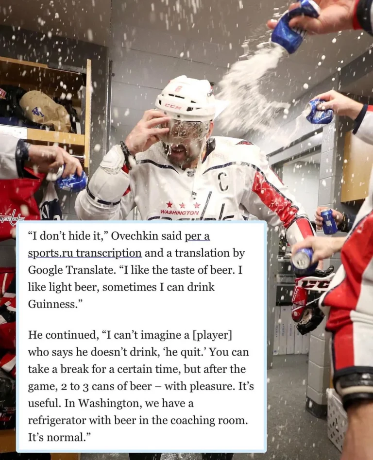 Ovechkin reveals his post-game beer drinking habit
