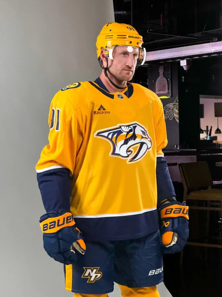 Steven Stamkos wearing Nashville’s uniform for the first time